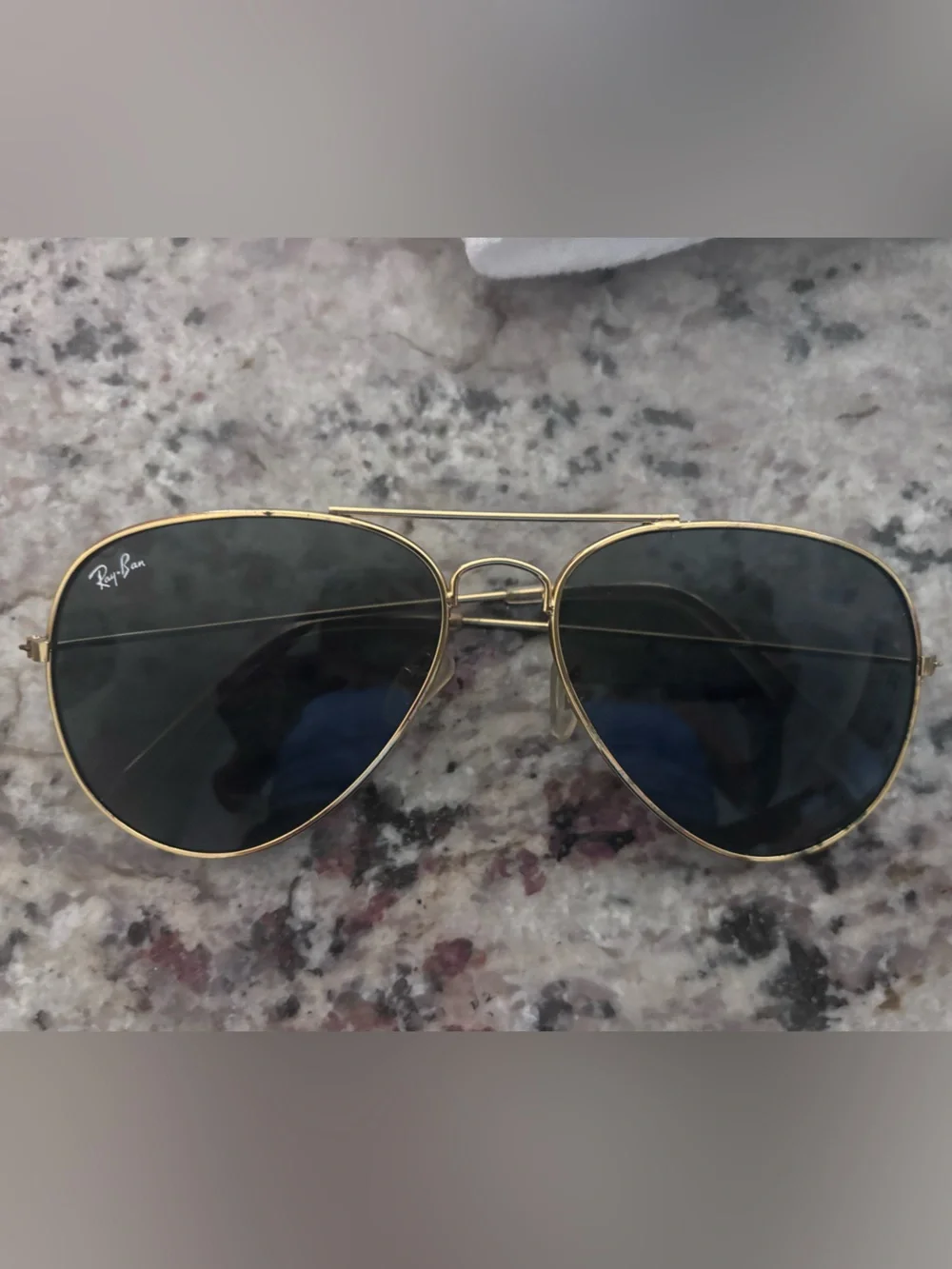 Ray-Ban Gold Frame Sunglasses with Black Lenses - Men